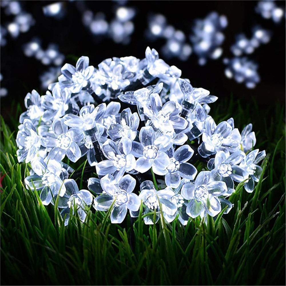 1Pc Solar String Flower Lights Outdoor 20/50/100 Led Fairy Licht Voor Tuin Hek Patio Tuin Kerstboom Decor
