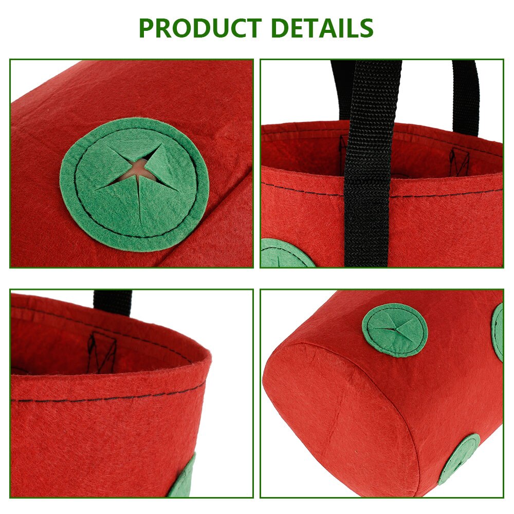 2Pcs 3 Gallons Strawberry Grow Bags for Plants Garden Pots Strawberry Bag Vertical Flower Herb Pouch Reusable Pot Planter Bags