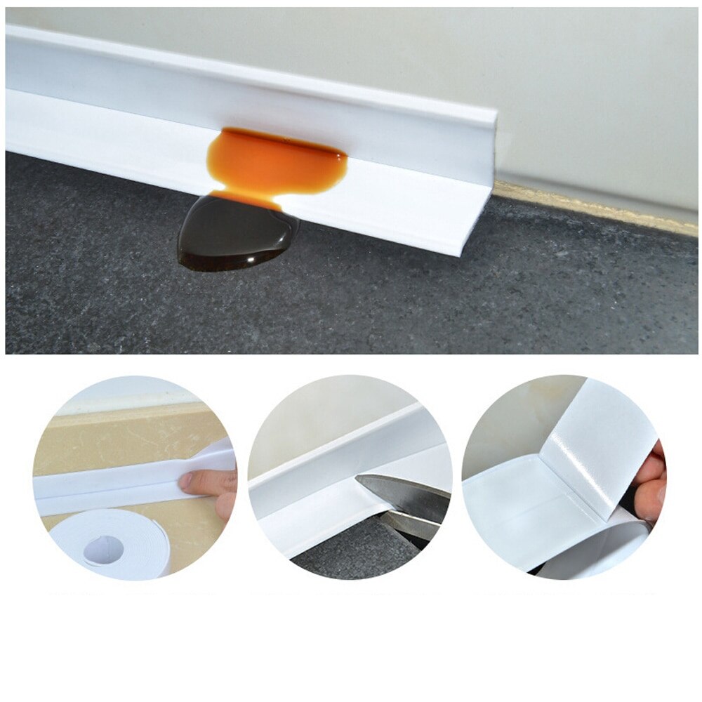 Bathroom Stickers Shower Sink Bath Sealing Strip Tape White PVC Self adhesive Waterproof Wall Sticker for Bathroom Kitchen