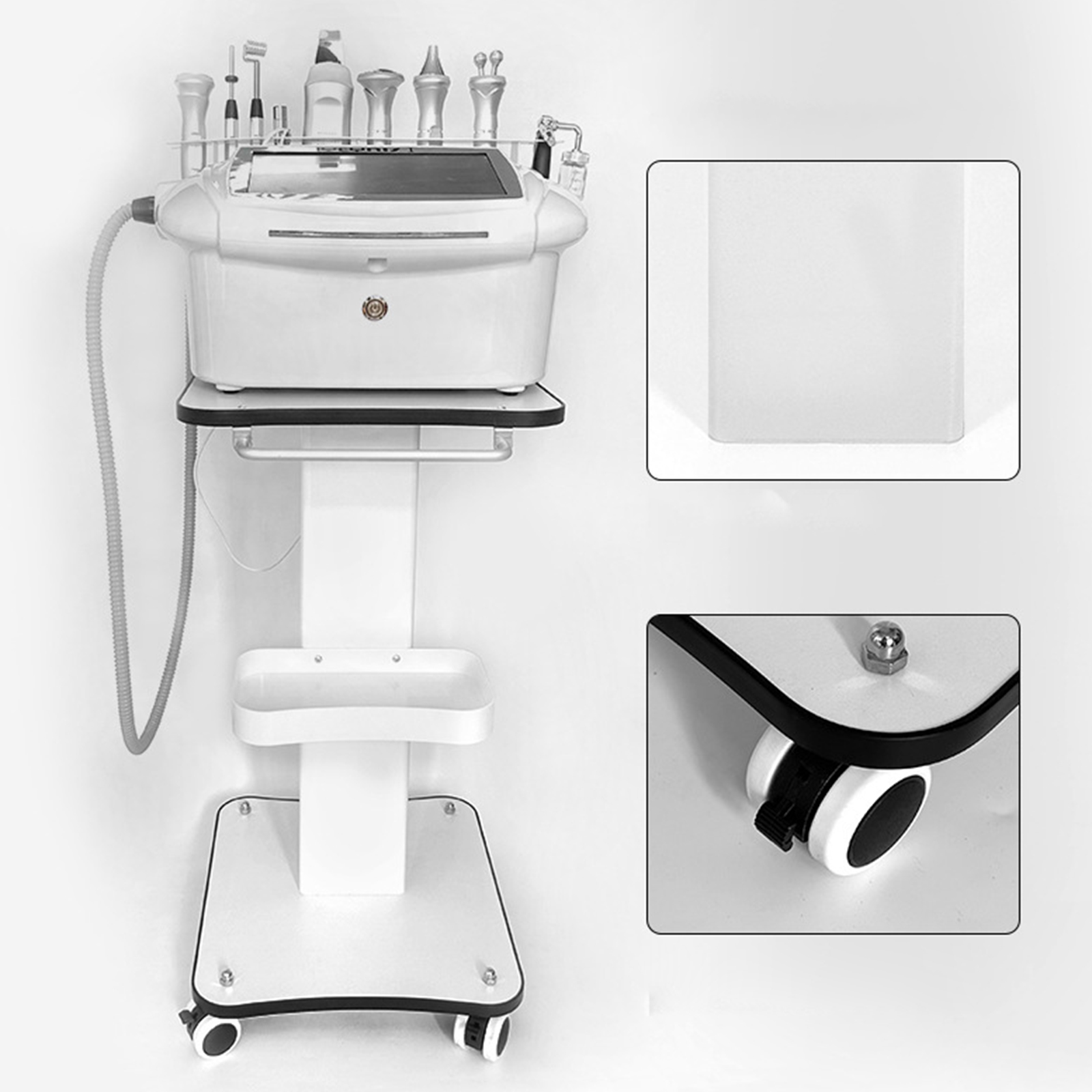 Schoonheidssalon Trolley Winkelwagen SPA Salontafel Trolley Stand Rolling Cart Apparatuur Machinehouder Organizer 3-laags met duwhandvat