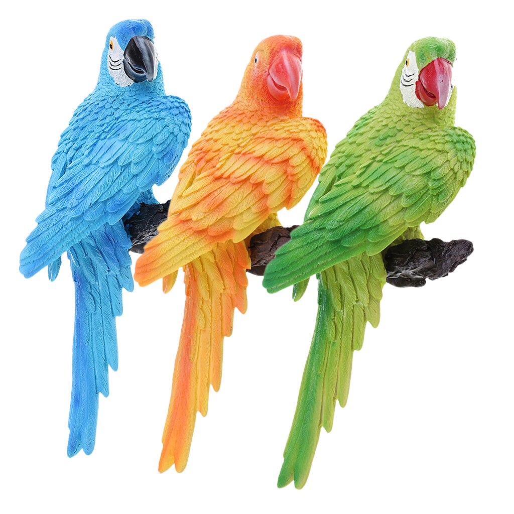 Resin Animal Sculpture Modern Garden Zoo Ornament Decoration - Parrot Figure