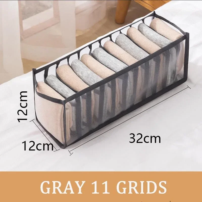 Zusammenklappbare Aufbewahrungstasche, Wäscherei-Organizer im Schrank, Unterwäsche, Schubladen, Aufbewahrung, Schlafzimmer, Schrank, Socken, BH-Aufbewahrung, Hosen-Organizer: Black