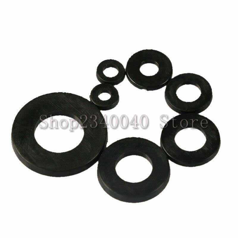 250pcs Nylon Rubber Flat Ring Plain Repair Washer Gasket Assortment Kits M2 M2.5 M3 M4 M5 M6 M8 Nylon Washer Flat Spacer Washer