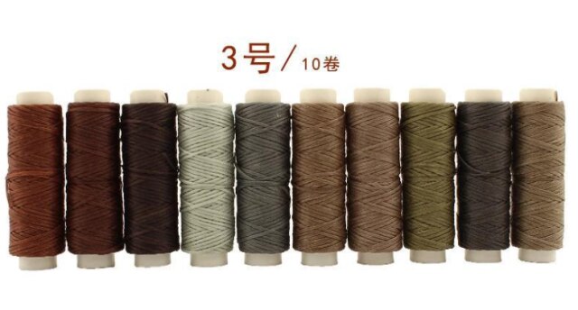10Pcs 0.8MM 15MM Flat Waxed Sewing Line Thickness Waxed Thread For Leather Waxed Cord For Leather Craft Hand Stitching Thread: 3