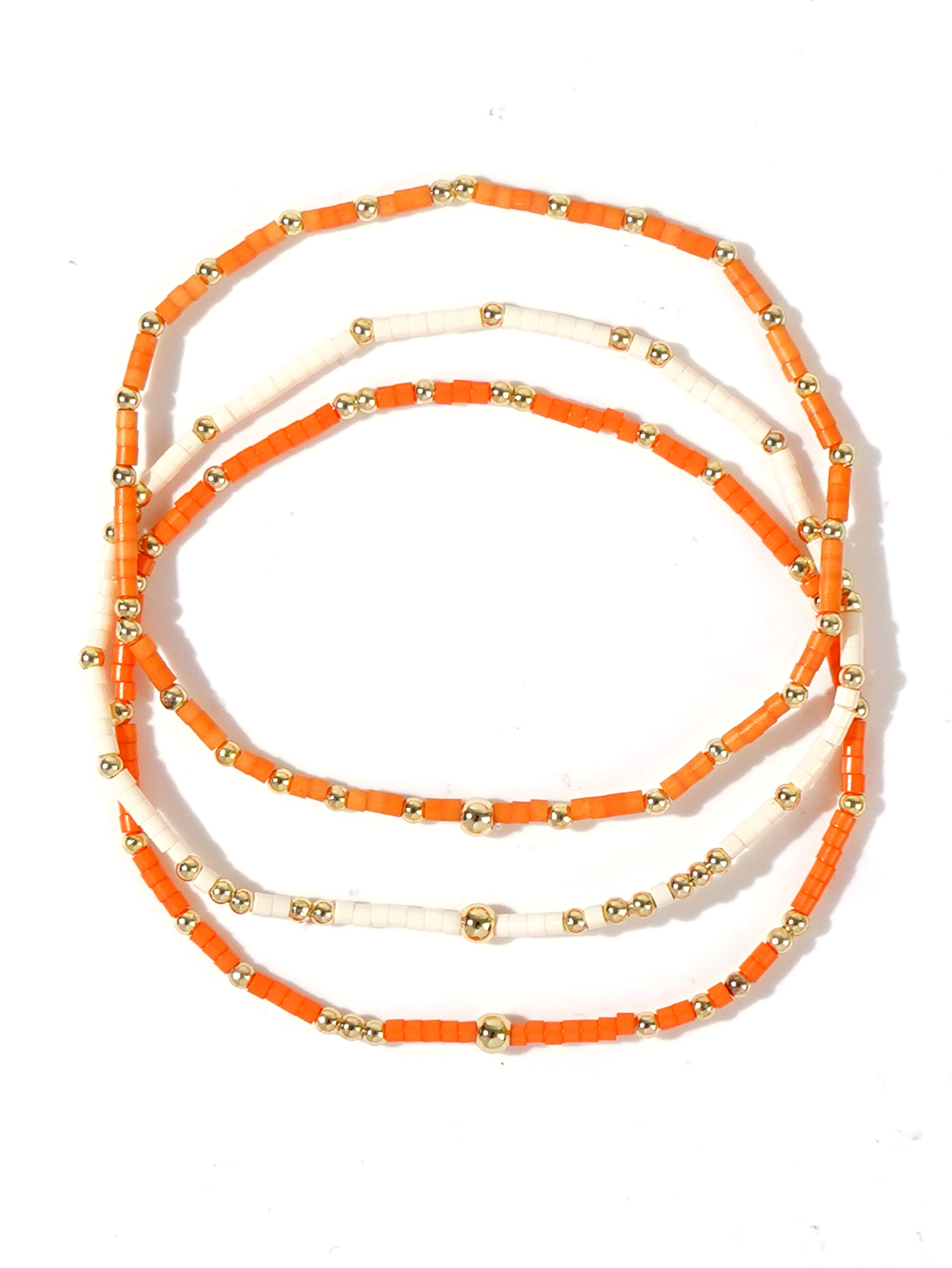 Perles de riz colorées de Style bohème d'été, 3 pièces, perles en cuivre de 2mm, Bracelet de perles empilées: Brun rougeâtre