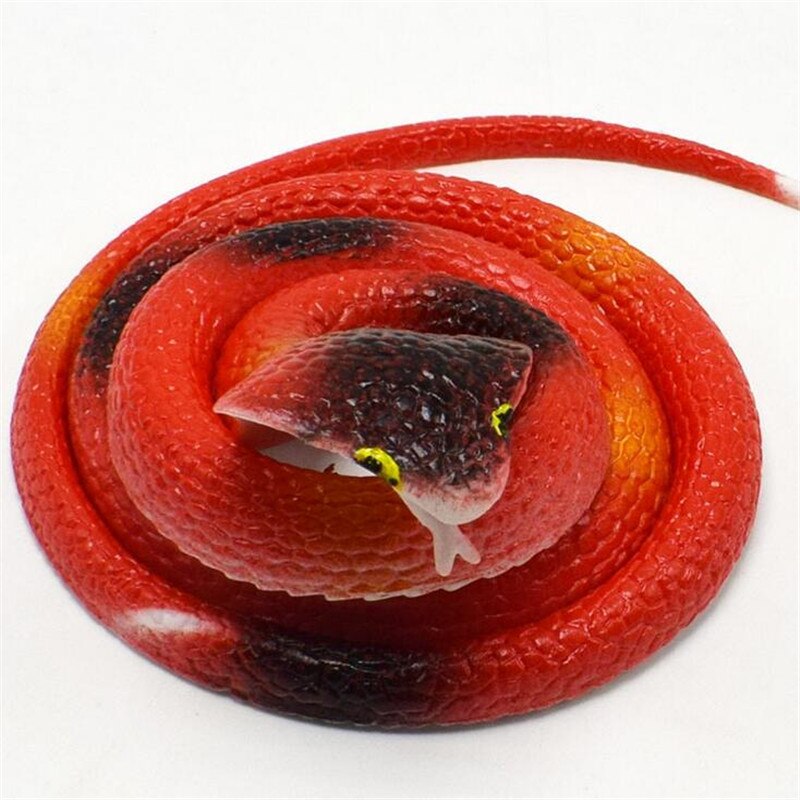 1 Pcs 75cm Practical Jokes Interesting Prank Horror Fun Shocker Novelty Gadgets Funny Toys Animals Simulation cobra Snake Toys: Red