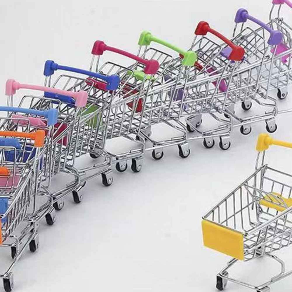 1Pc Shopping Carts Simulation Cart Storage Containers Shopping Trolley Baby Accessories for Room Home