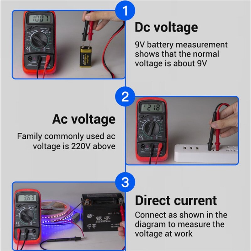 Multímetro Digital XL830L, alta precisión, automático, amperímetro, voltímetro, condensador inteligente, probador de temperatura Hz