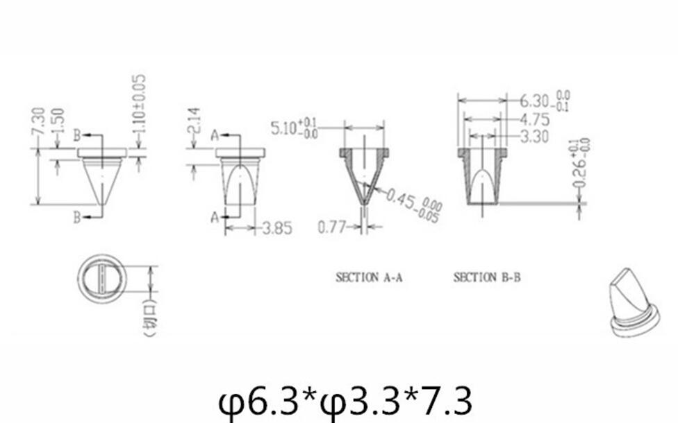 Grün 6.3*3.3*7,3 MM Silikon Entenschnabel Ventil Ein-weg Überprüfen Ventil für Flüssigkeit und Gas Rückfluss verhindern