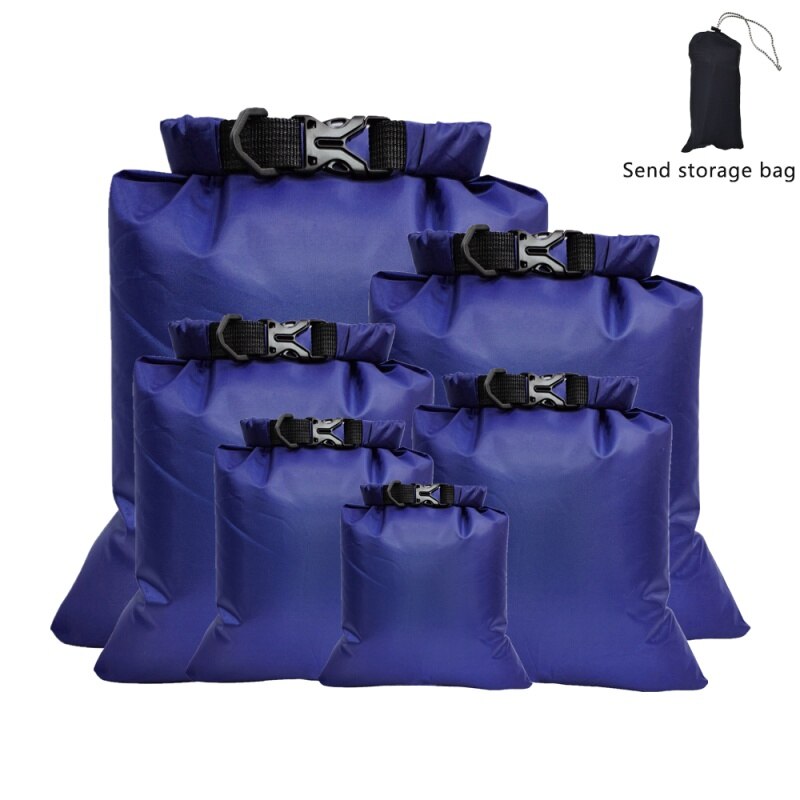 1.5L 2.5L 3L 3.5L 5L 8L 5Pcs/Pack Waterproof Dry Bag Pack Sack Swimming Rafting Kayaking River Trekking Floating Bag: dark blue
