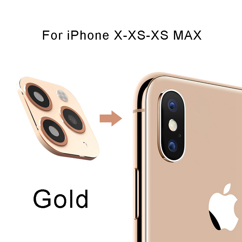 Para iPhone X XS Max XR XS Seconds cambio para iPhone 11 Pro Max pegatina de lente de cámara Protector de pantalla cambio para iPhone 11