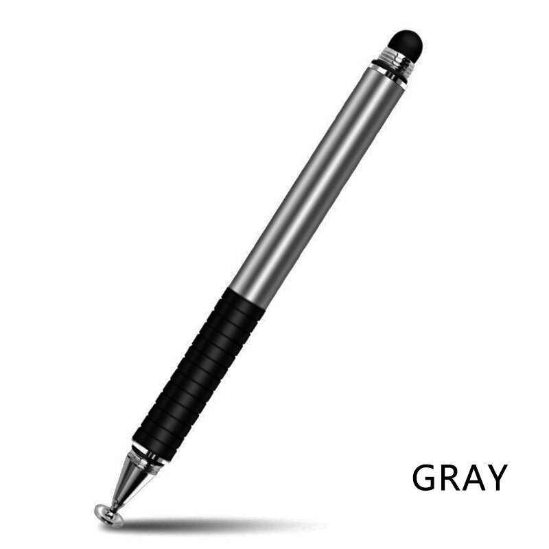Bolígrafo Stylus Universal 2 in1 para Ipad lápices de Tablet dibujo lápiz táctil capacitiva pantalla pluma Stilus Smart Pen para la PC del teléfono móvil: Gray Touch Pen