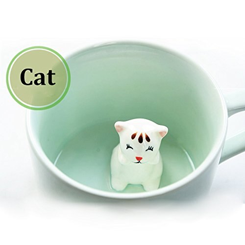 Tazas de cerámica con dibujos de animales para café, leche, zumo, limón, té, taza bonita para niños, para el hogar, oficina, accesorios de cocina: La110cat