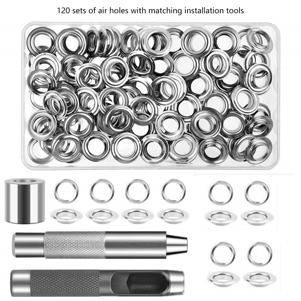 Leather Rivet Double Cap Rivet Tubular Metal Stud with Punch Pliers and 3pcs Setting Tool Kit for DIY Leather Craft Repairs Tool