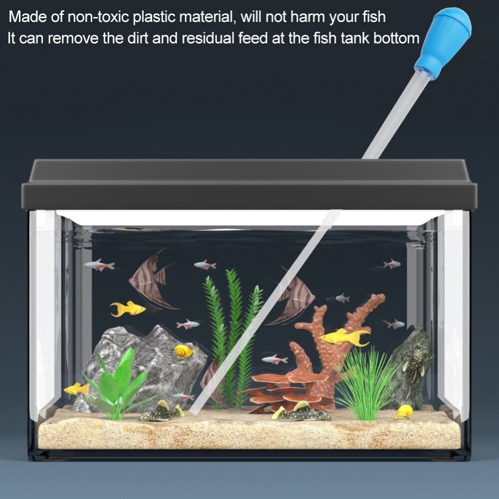 Portable Aquarium Dropper Pipette Cleaner Coral Feeder Aquarium Cleaning Manual Tool with Extension Tube and Connector