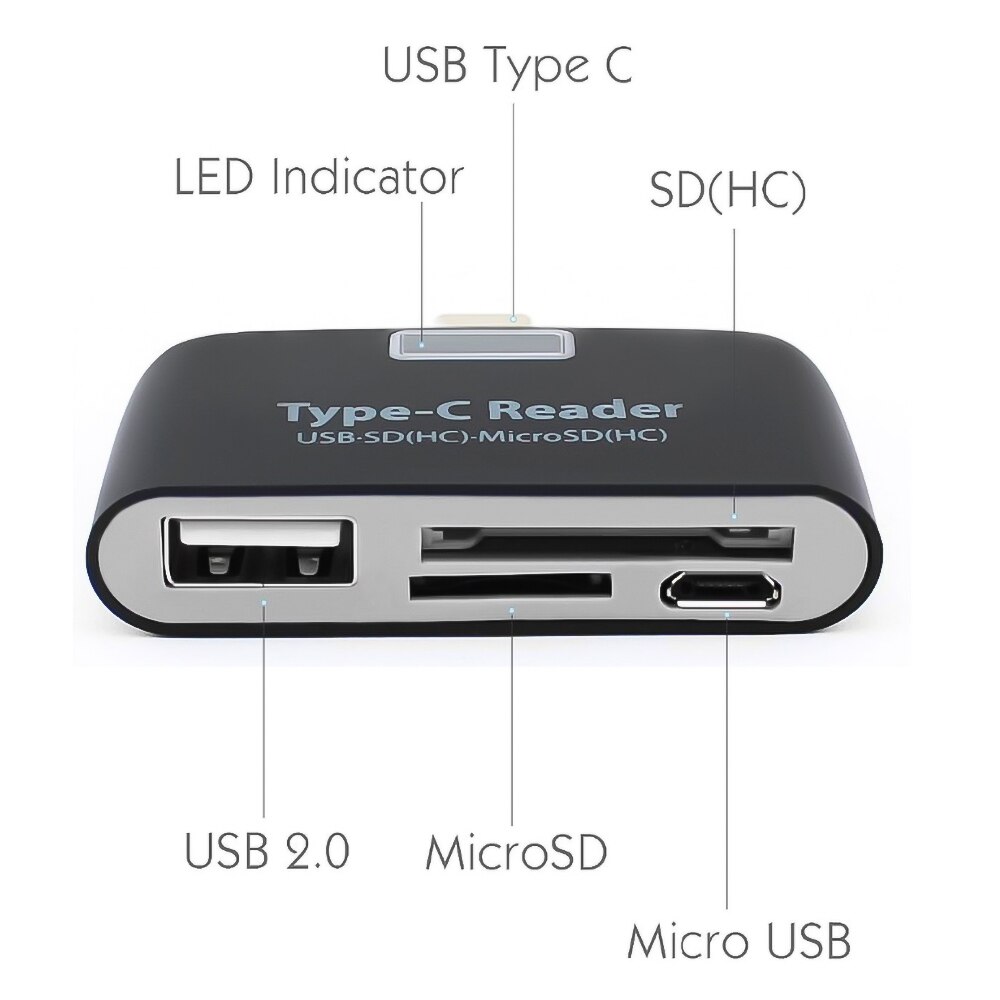 Kebidu-lector de tarjetas inteligentes multifunción 5 en 1, OTG/TF/SD, con puerto de carga Micro USB/tipo C, para Samsung Galaxy S6 Edge