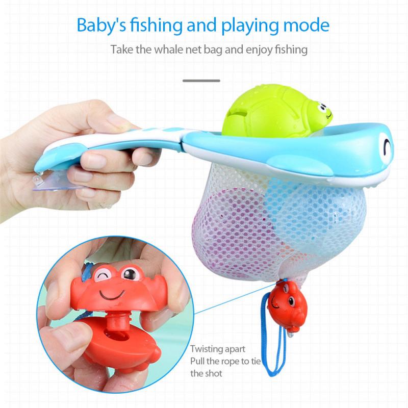 Bad Schießen Spielzeug Whale Fischernetz Baby Baden Spielzeug Kinder Nette Wasser Spray Dusche Spiel Schwimmen Wasser Spielzeug Kinder pools