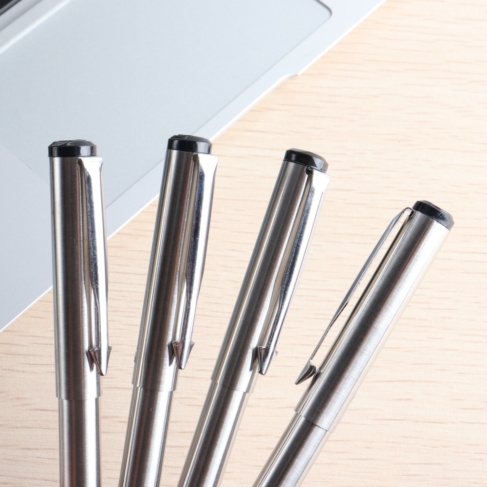 Metal Ballpoint Pen Press Style Commercial Pens For School Office Stationery Supplies Core Automatic Ball Pen