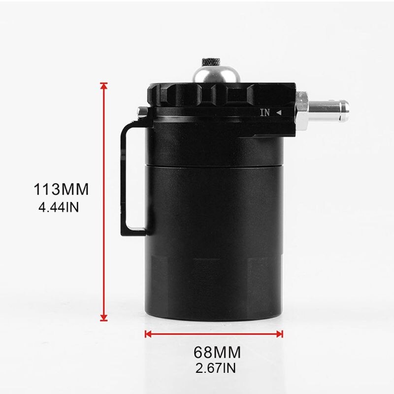 Universal Car Oil Catch Can Tank with Breather Compact Dual Cylinder Polish