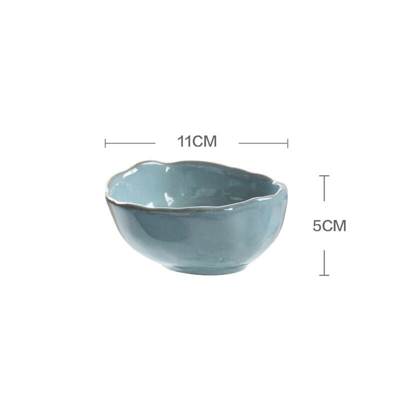Vajilla de cerámica nórdica creativa, cuencos irregulares, plato para ensaladas, juego de platos para ensaladas y frutas hecho a mano, estilo japonés: small bowl