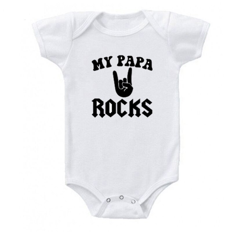 My PAPA Rock body dziecięce bawełniane z krótkim rękawem noworodek dziewczynka strój chłopca śmieszne letnie ubrania dla dzieci 0-24M