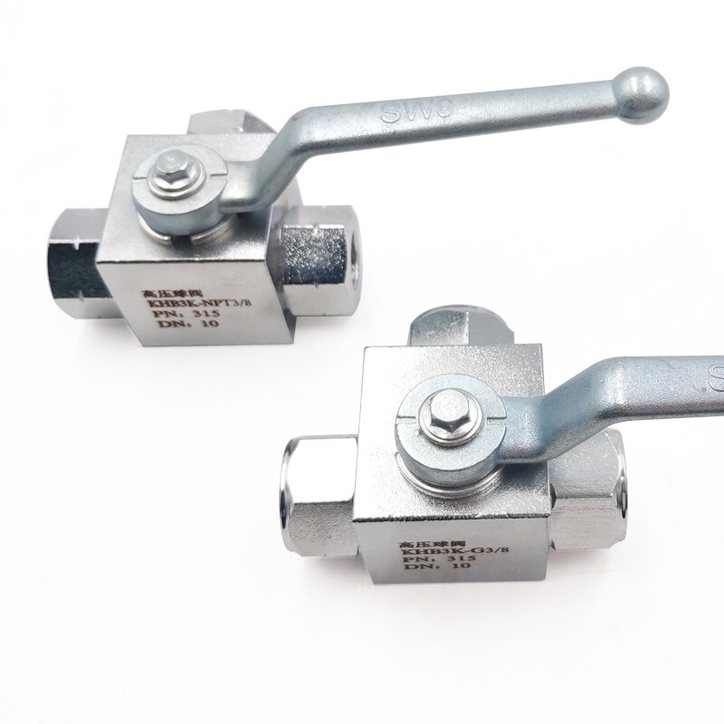 Stainless steel high pressure three-way ball valve 304 internal thread KHB3K/VH3V-G1/4 3/8