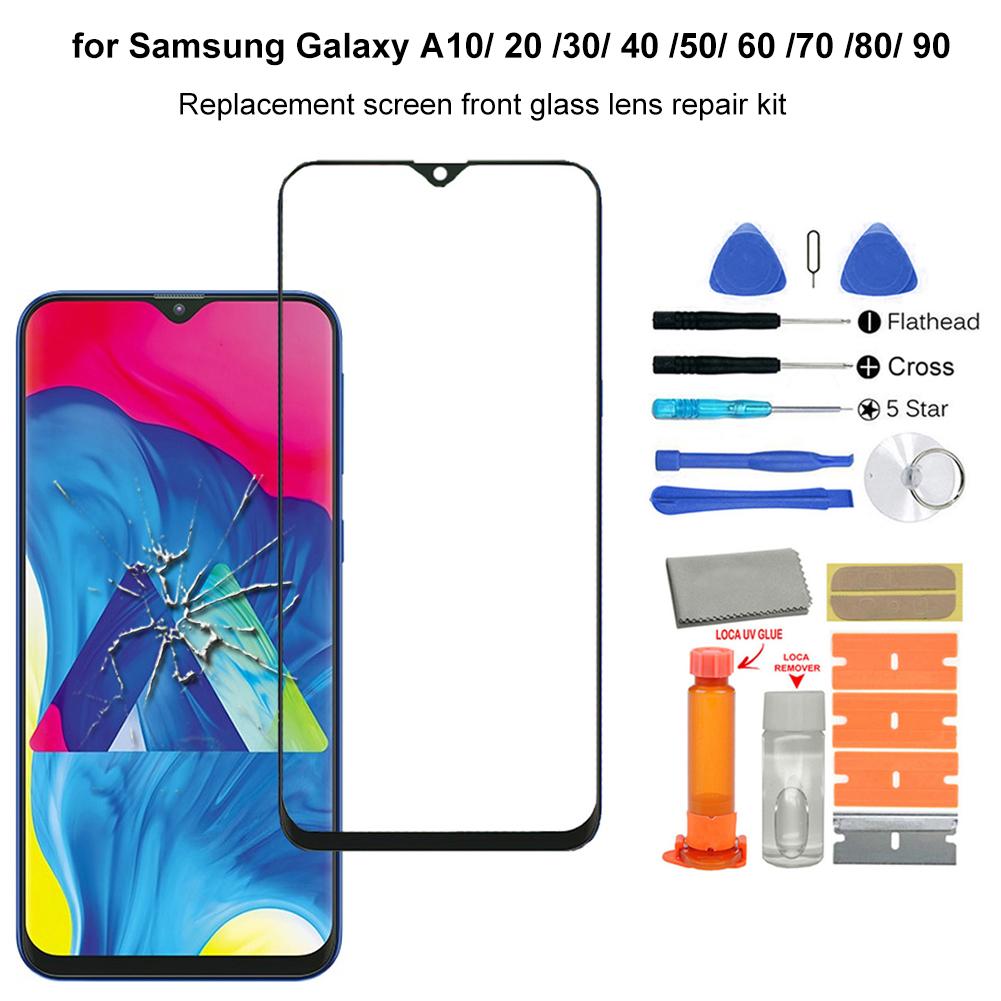 Replacement Front Glass Screen Repair Kit for Samsung Galaxy A10 A30 A70 A80 A90