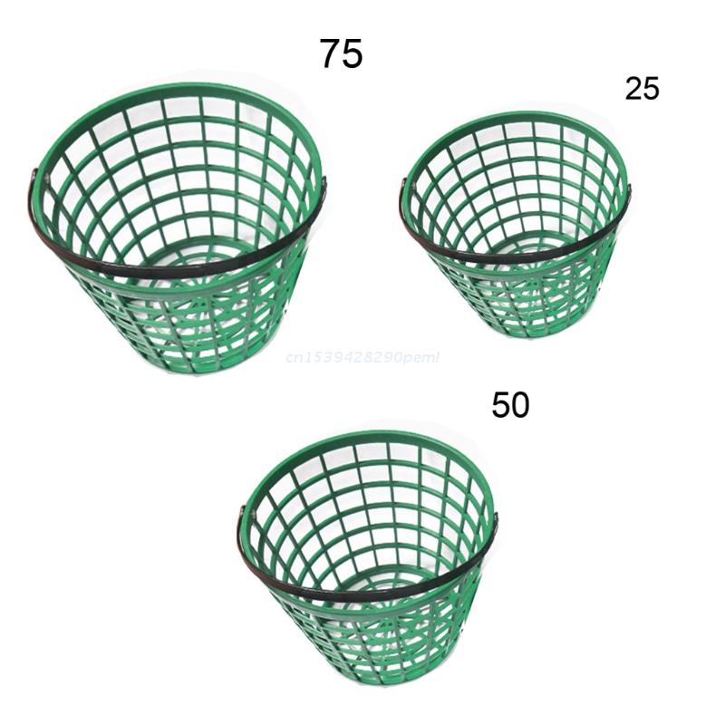 Portable Golf Ball Basket Green Durable Nylon Golfball Container with Handle Ball Holder Box Contain Sports Training