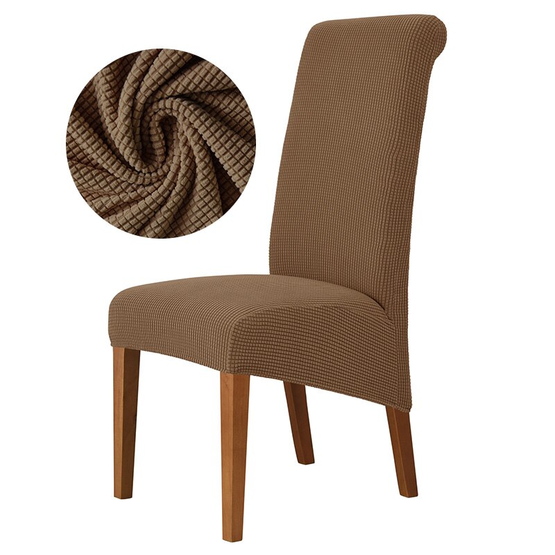 Jacquard XL Dining Chair Cover Extra Large Elastic Stretch Case for Chairs Spandex Long Back Chair Slipcover Kitchen: Coffee