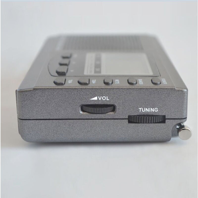 JINSERTA-miniradio portátil FM/MW/SW con antena, despertador Digital, receptor de Radio FM, reloj receptor portátil