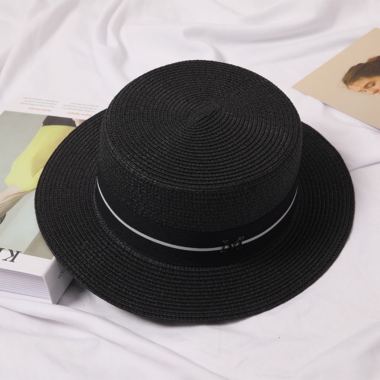 Summer Women Proteteion Sun Hat Summer Beach Hats Female Casual Lady Flat Brim Straw Cap Girls Sun Hat Chapeu Feminino: JH131205