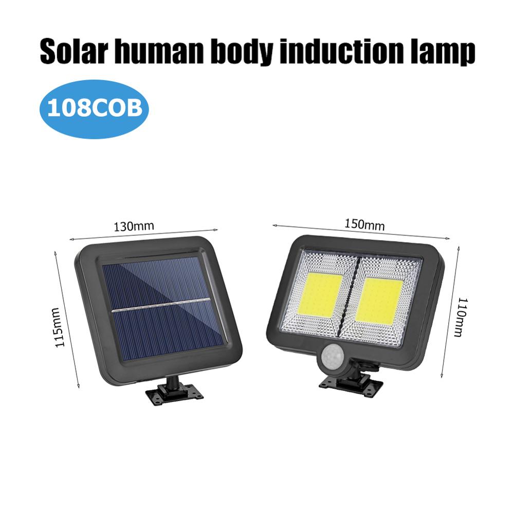 Outdoor Lighting COB 120 LED Solar light Garden decor Lamp Human Body Induction Light Waterproof Yard Street Light Wall lamp: COB 108LED A