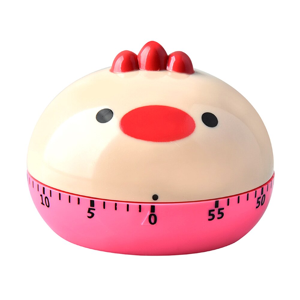 60 Minutes Kitchen Timer Fruit Shaped Plastic Mechanical Kitchen Timer Reminder Kitchen Countdown Clock Timepiece Kitchenware: chick