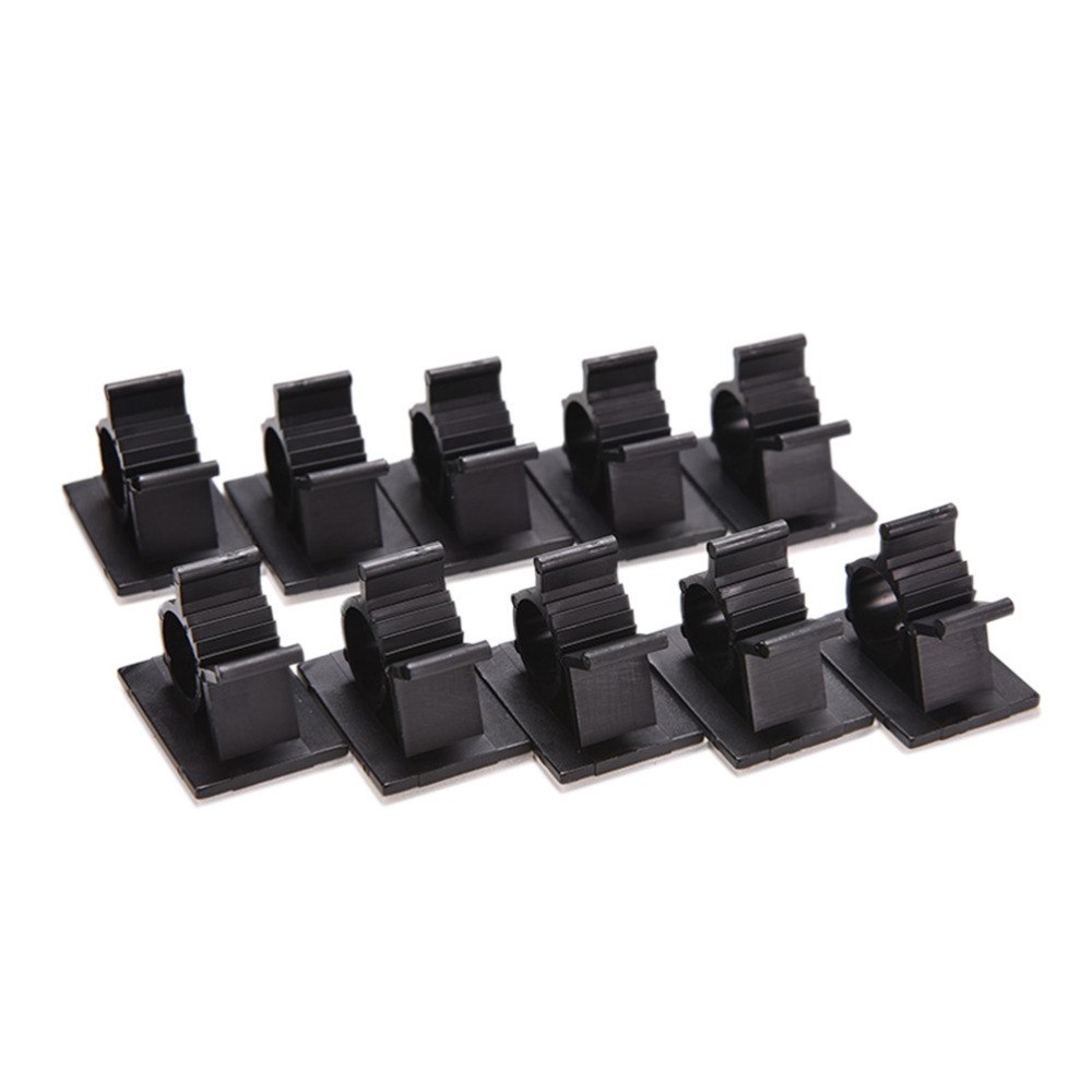 10 Pcs 20 Mm Zwart Zelfklevende Cord Cable Clear Up Clips Draad Vaste Clip Auto Lijn Clip Houder klemmen Draad Knop