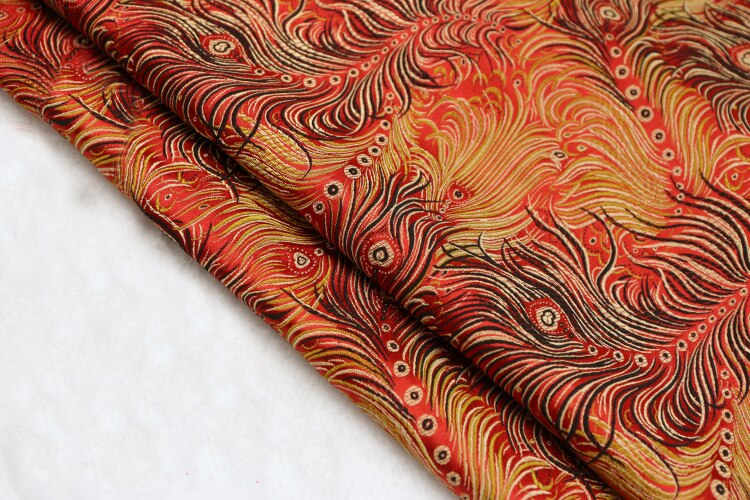 75x50cm peacock Brocade silk Fabric Damask Jacquard Apparel Costume Upholstery Furnishing Curtain Clothing Material patchwork: 2