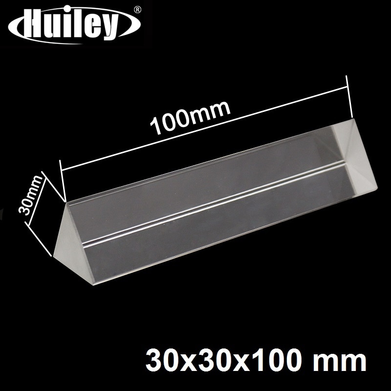 Potrójny trójkątny pryzmat tęczowe szkło optyczne robić nauczania fizyki nauka poszukiwacz refraktor spektrum światła 10x3cm z pudełkiem