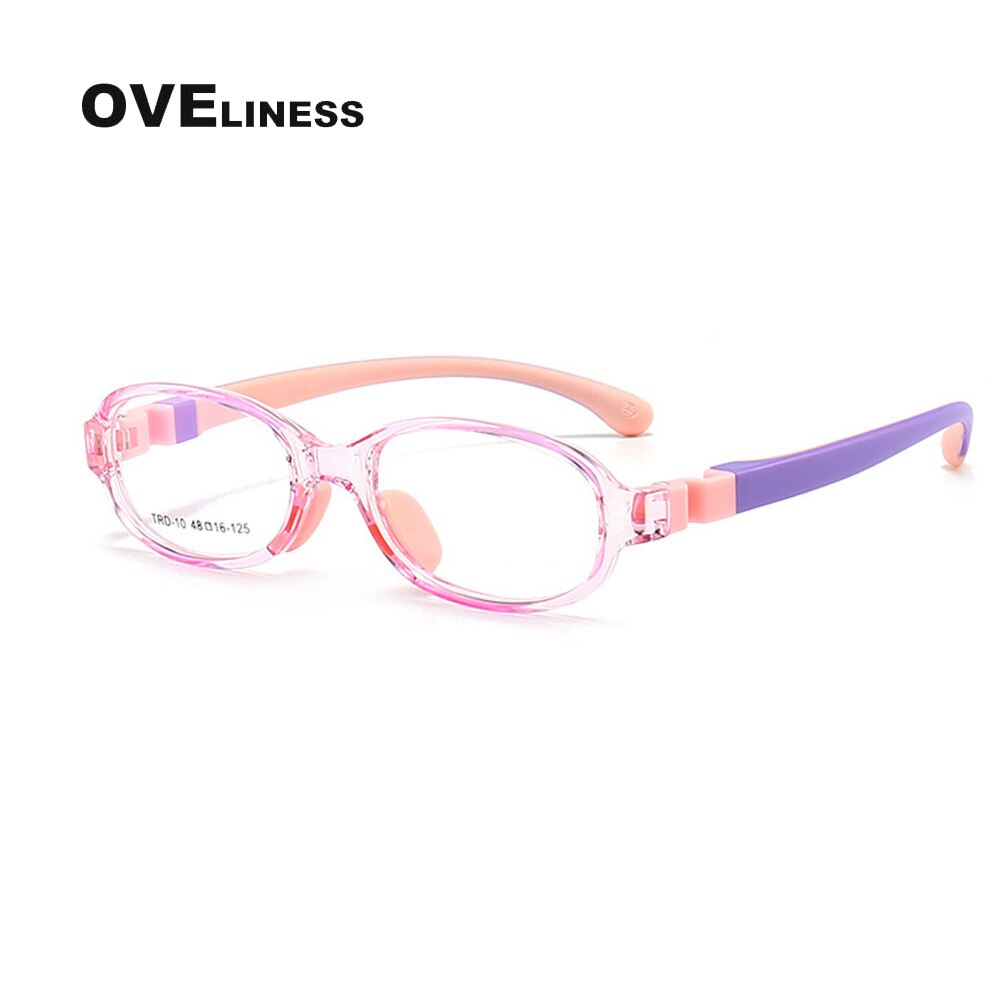 Gafas redondas para niños, lentes ópticas para miopía, montura para niño y niña, gafas graduadas flexibles de silicona para niños: pink