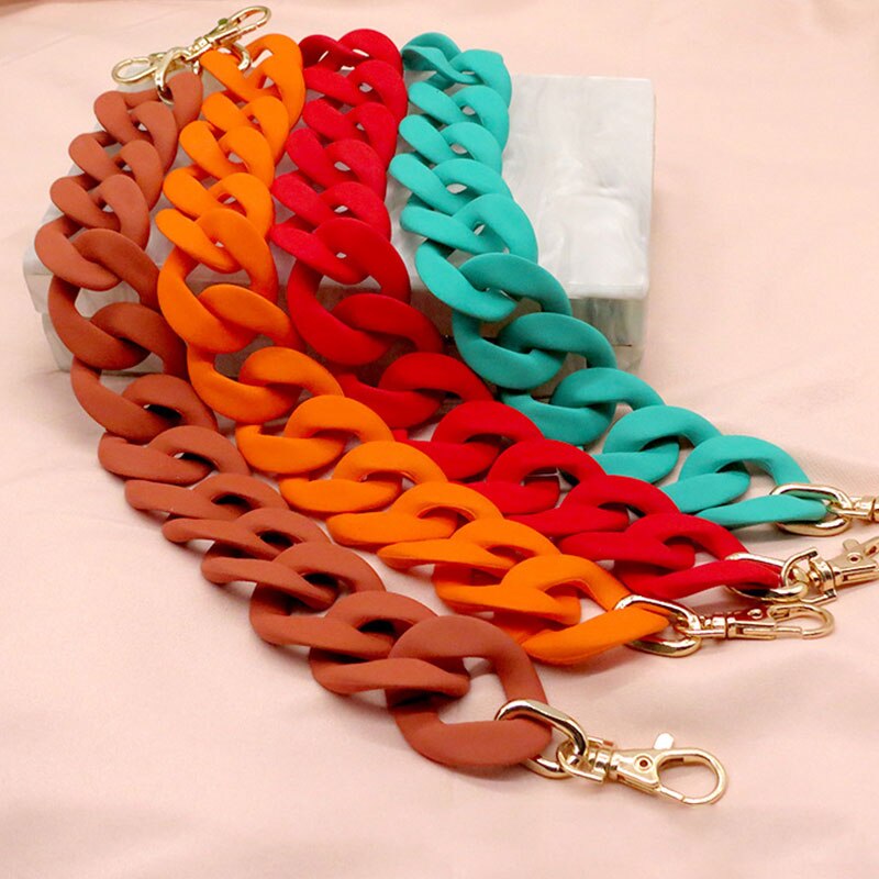 38-60cm kettingen van acrylhars voor tassen, handtassen, dames, gouden taskettingen voor plastic tassen, accessoires van acrylkunststof.