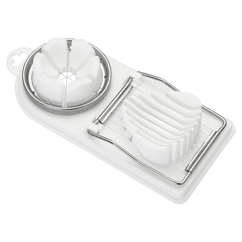 Cooking Tools 2in1 3in1 Cut Multifunction Kitchen Stainless Steel Egg Slicer Sectione Cutter Mold Flower Edges Gadgets Tools: white