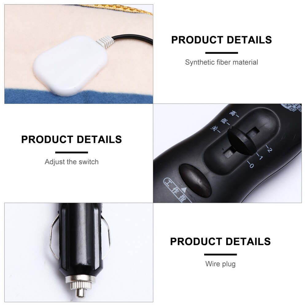 12V Electric Blanket Car Heating Blanket Portable Heated Travel Blanket for Auto