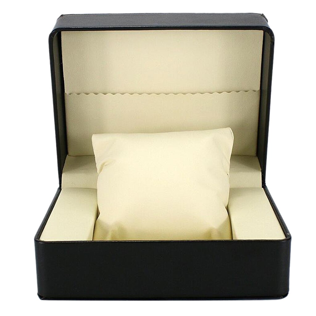 Luxury Black Single Slot Watch Case Box Display Organizer Jewelry Storage 14x11x7cm