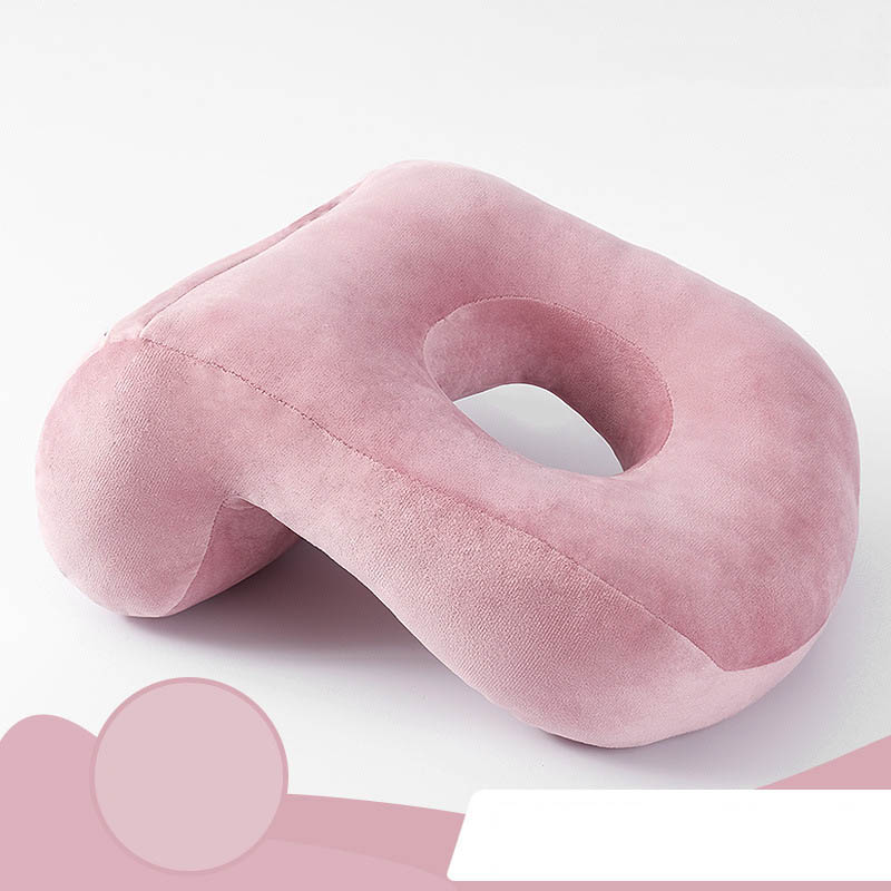 Oreiller de bureau pour la sieste et le cou, avec ajouré, pour le dos et le visage, décoration de la maison: Pink A