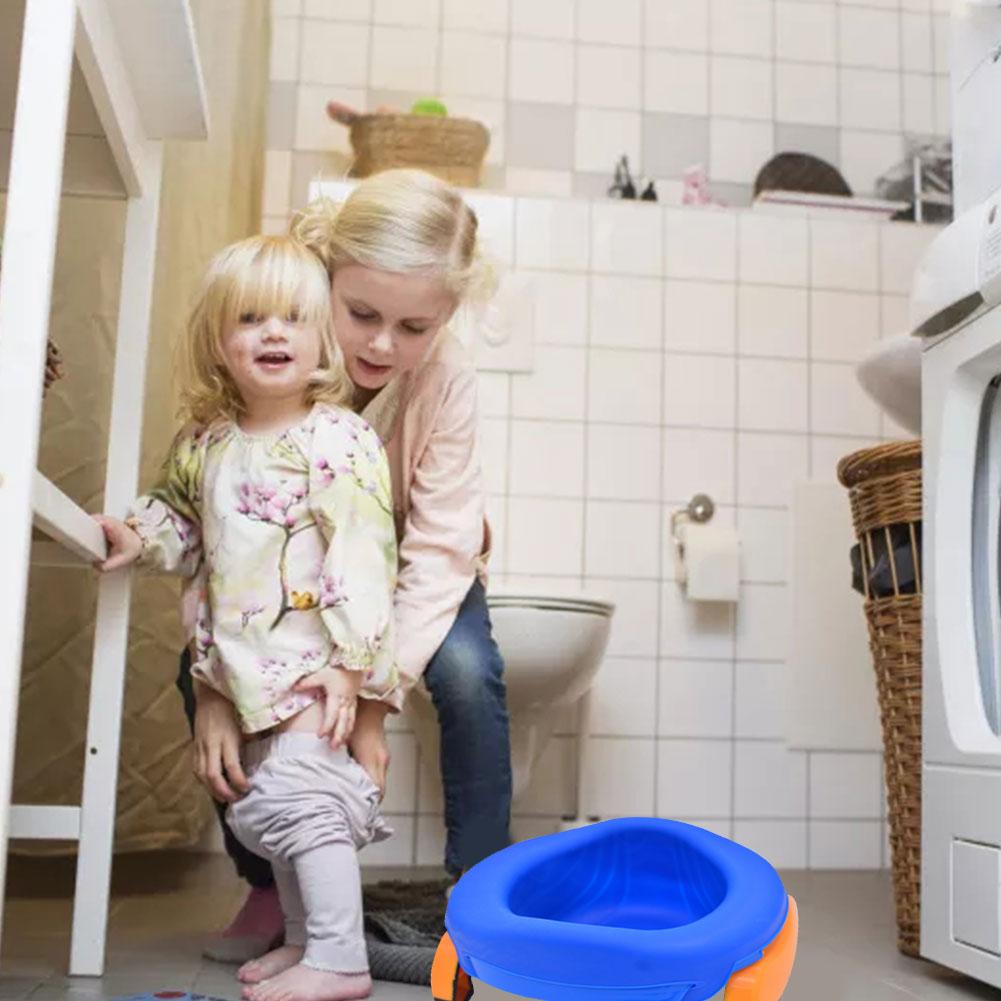 Barn potta toalettskål tränasits bärbar halkfri med liners set bekväm för barn kudde tränare resa n