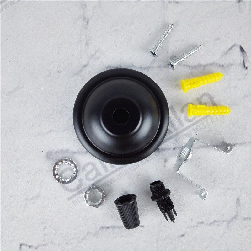 2/4/10pcs/set DIY parts Edison light pendant lamp Part of the ceiling plate D68mm small iron canopy DIY pendant ceiling mount: black / 4 pieces