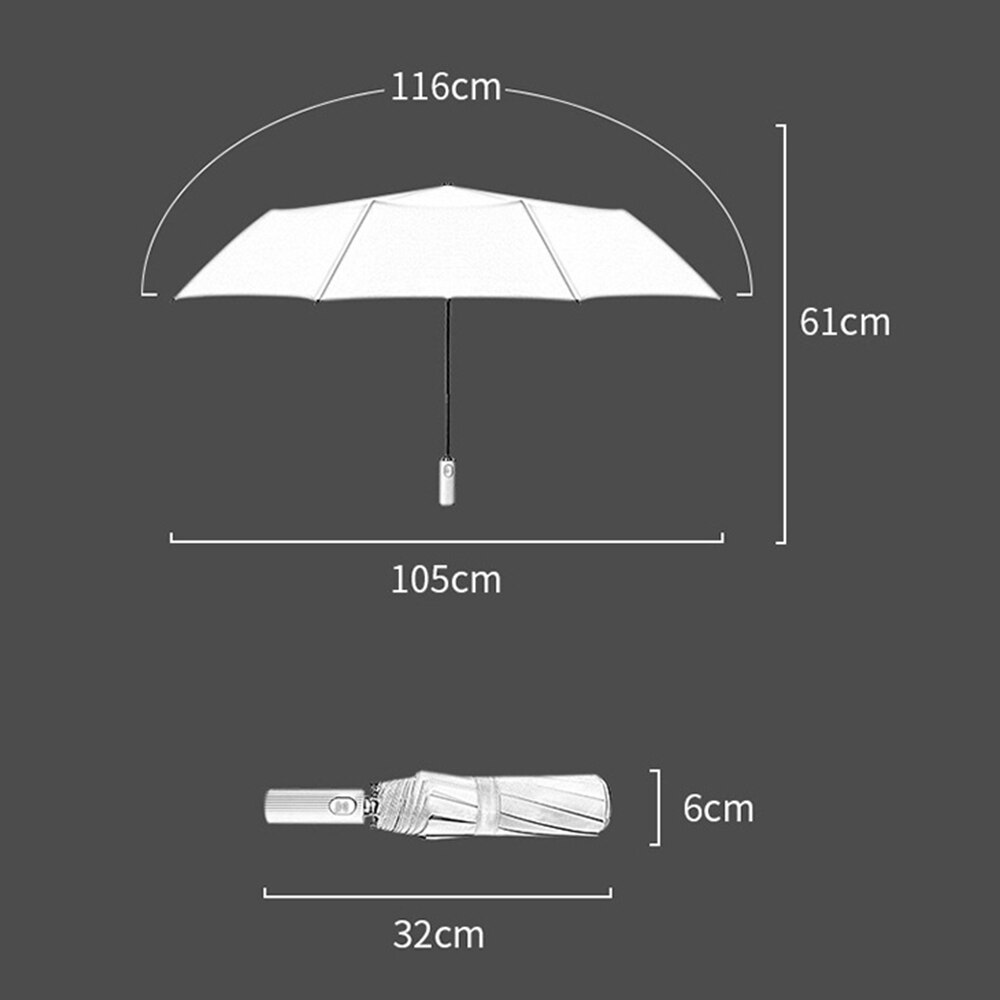 Automatic Umbrella Rain And Sun Protection 3-stage 10 Ribs Black Blue Red Pink Green Men's Parasol Women's Umbrella Male Anti UV