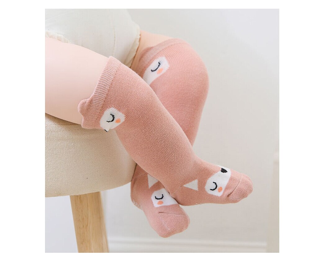 Baby piger sokker knæ højt med buer søde baby lange rør børn benopvarmere: Lyserød