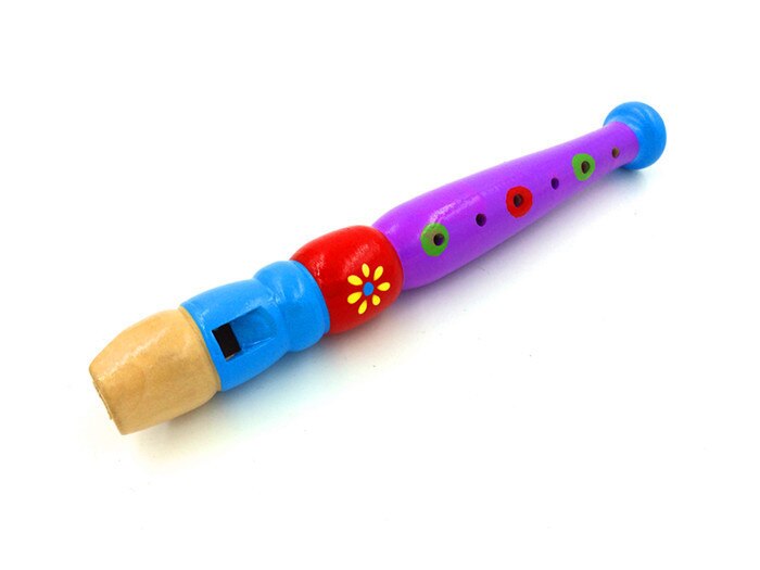 1pc kurze holzflöten für kinder, klanginstrumente für die frühe musikalische entwicklung, typ 6-, blockflöte, holzblasinstrumente