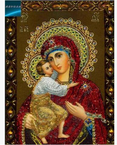 Pintura de diamante 5D DIY con icono religioso, decoración del hogar, bordado de diamantes, cuadro de diamantes de imitación cuadrado de estilo clásico