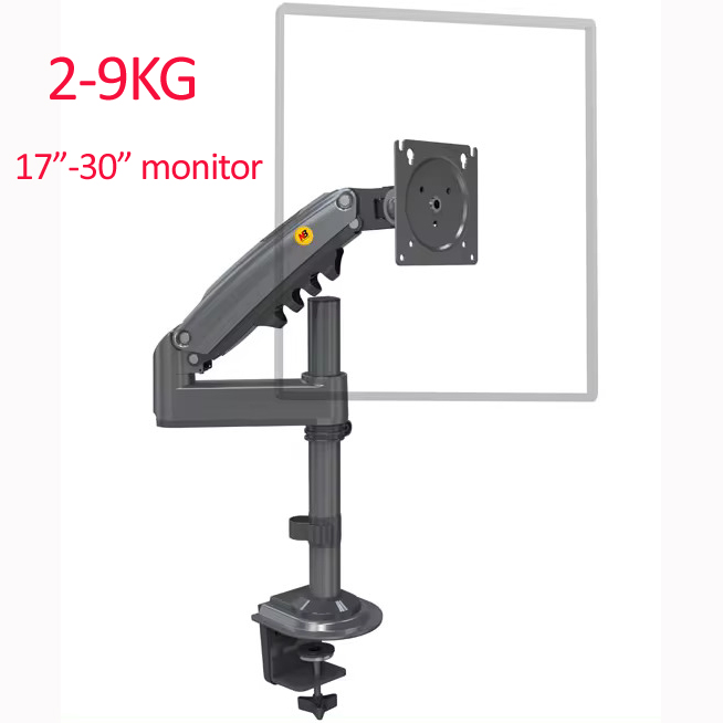 NB H100 22-35" 17"-30" GasveerMonitor Houder Arm Full Motion LCD TV Mount 2-9kg 2-12kg ergonomische dubbele arm klembeugel USB3: YELLOW