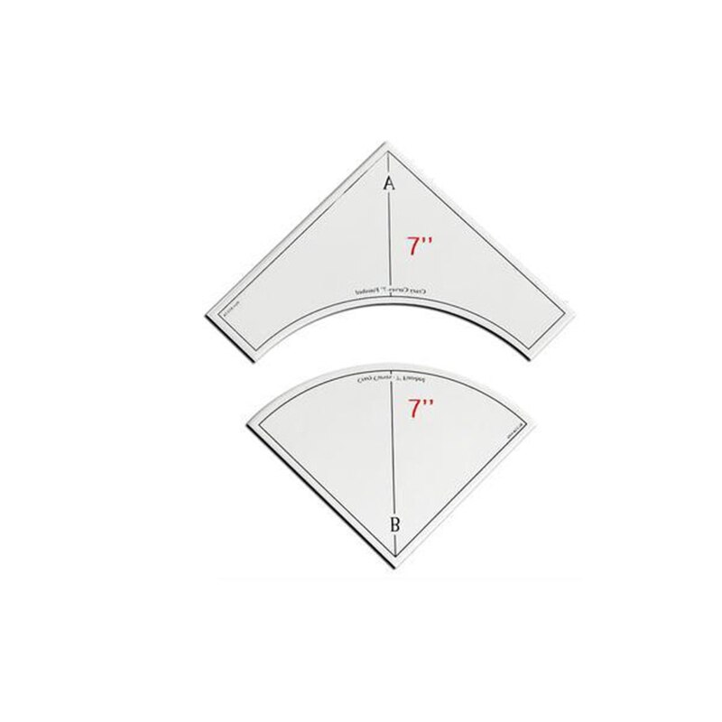 2/3pc Set Clear Patchwork Maker Kit for Quilting Rulers Free Motion Embriodery Template for Most Domestic Sewing Machine: 7 inch suit B